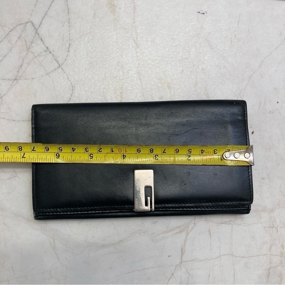 Gucci black leather vintage bling unisex wallet - Picture 6 of 12